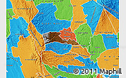 Physical Map of TETU, political outside