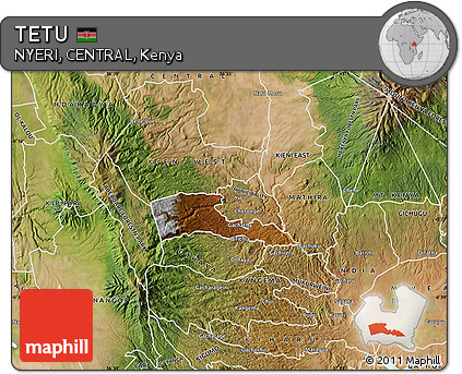 Physical Map of TETU, satellite outside