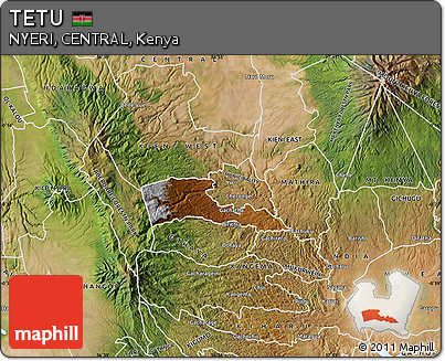 Physical Map of TETU, satellite outside