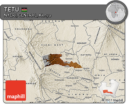 Physical Map of TETU, shaded relief outside