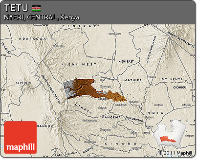 Physical Map of TETU, shaded relief outside