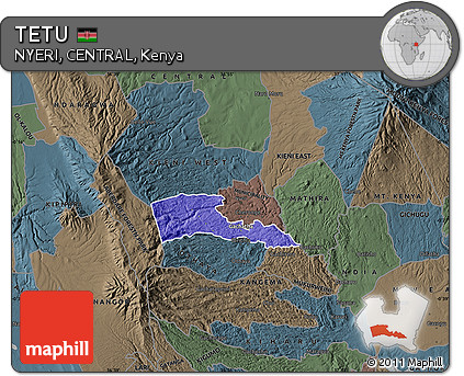Political Map of TETU, darken, semi-desaturated