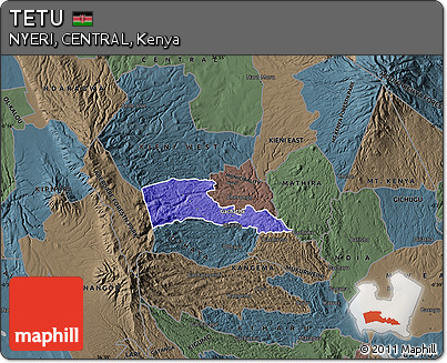 Political Map of TETU, darken, semi-desaturated