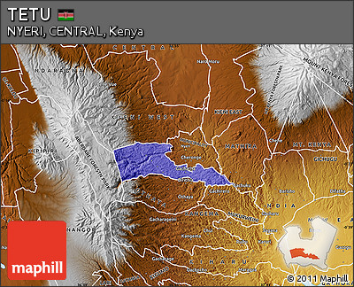Political Map of TETU, physical outside