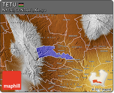 Political Map of TETU, physical outside