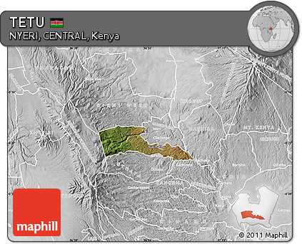 Satellite Map of TETU, lighten, desaturated