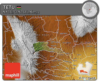 Satellite Map of TETU, physical outside