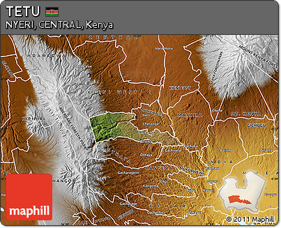 Satellite Map of TETU, physical outside