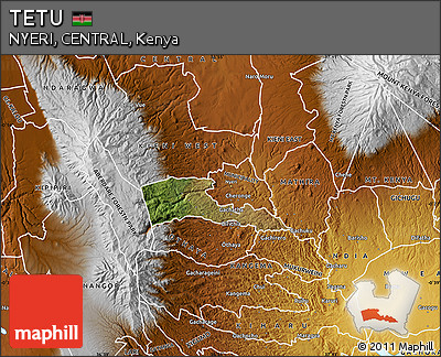 Satellite Map of TETU, physical outside