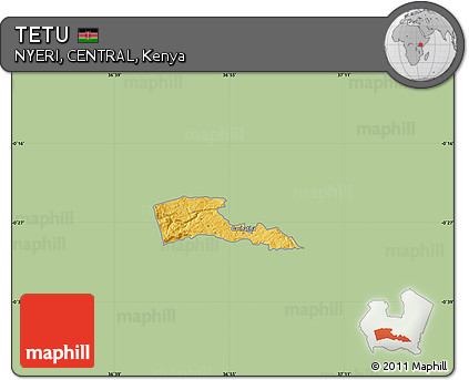 Savanna Style Map of TETU, single color outside