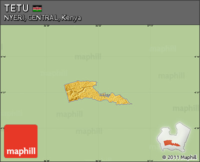 Savanna Style Map of TETU, single color outside