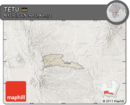 Shaded Relief Map of TETU, lighten