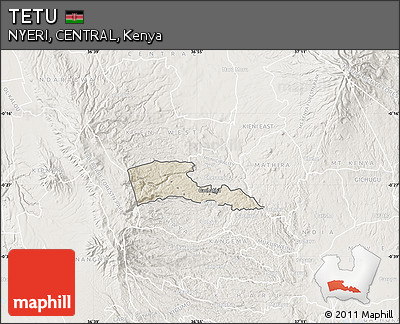 Shaded Relief Map of TETU, lighten