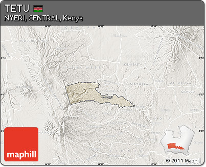 Shaded Relief Map of TETU, lighten