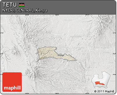 Shaded Relief Map of TETU, lighten, semi-desaturated