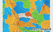 Shaded Relief Map of TETU, political outside