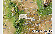 Shaded Relief Map of TETU, satellite outside