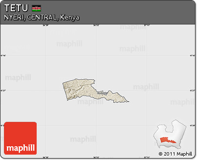 Shaded Relief Map of TETU, single color outside