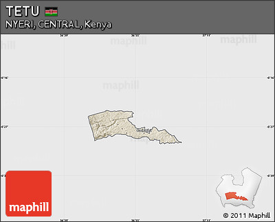 Shaded Relief Map of TETU, single color outside