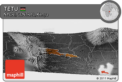 Physical Panoramic Map of TETU, darken, desaturated
