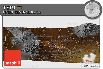 Physical Panoramic Map of TETU, darken