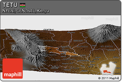 Physical Panoramic Map of TETU, darken