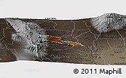 Physical Panoramic Map of TETU, darken, semi-desaturated