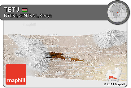 Physical Panoramic Map of TETU, lighten