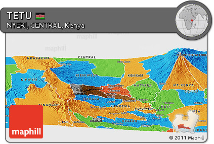 Physical Panoramic Map of TETU, political outside