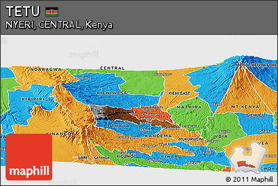 Physical Panoramic Map of TETU, political outside