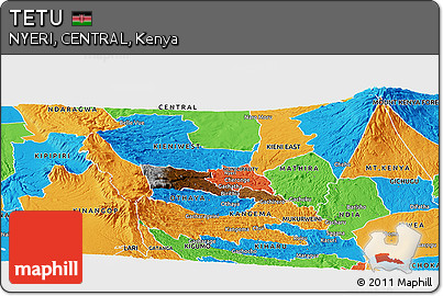 Physical Panoramic Map of TETU, political outside