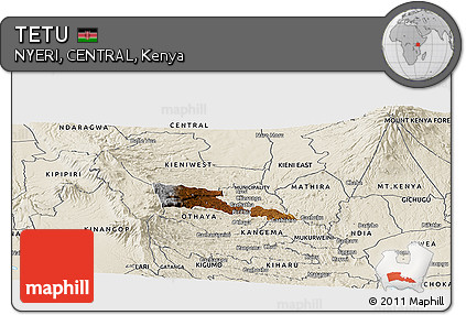 Physical Panoramic Map of TETU, shaded relief outside