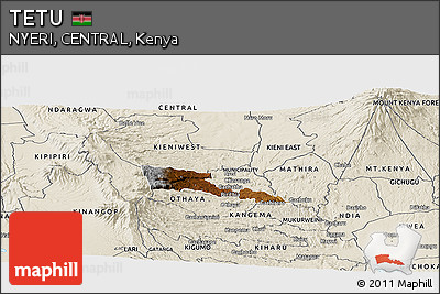 Physical Panoramic Map of TETU, shaded relief outside