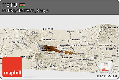 Physical Panoramic Map of TETU, shaded relief outside