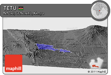 Political Panoramic Map of TETU, darken, desaturated