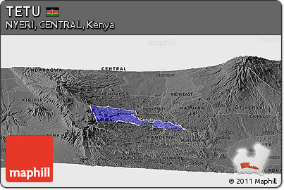 Political Panoramic Map of TETU, darken, desaturated