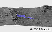 Political Panoramic Map of TETU, darken, desaturated
