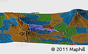 Political Panoramic Map of TETU, darken