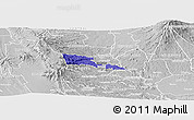 Political Panoramic Map of TETU, lighten, desaturated
