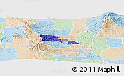 Political Panoramic Map of TETU, lighten