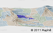 Political Panoramic Map of TETU, lighten, semi-desaturated