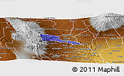 Political Panoramic Map of TETU, physical outside