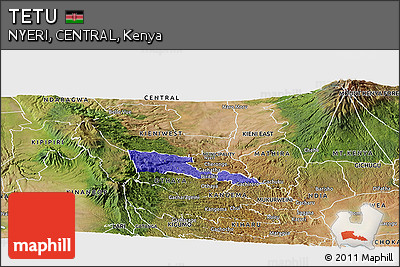Political Panoramic Map of TETU, satellite outside