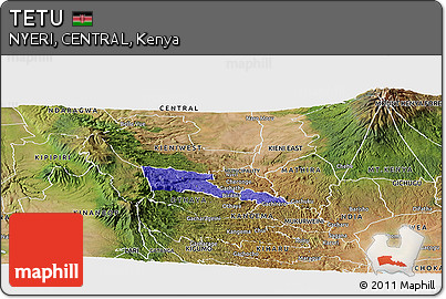 Political Panoramic Map of TETU, satellite outside