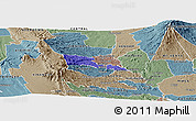 Political Panoramic Map of TETU, semi-desaturated