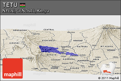 Political Panoramic Map of TETU, shaded relief outside