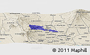 Political Panoramic Map of TETU, shaded relief outside