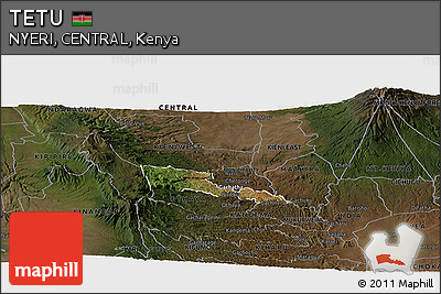 Satellite Panoramic Map of TETU, darken