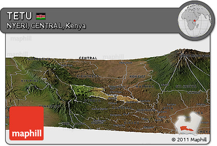 Satellite Panoramic Map of TETU, darken