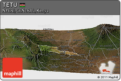 Satellite Panoramic Map of TETU, darken